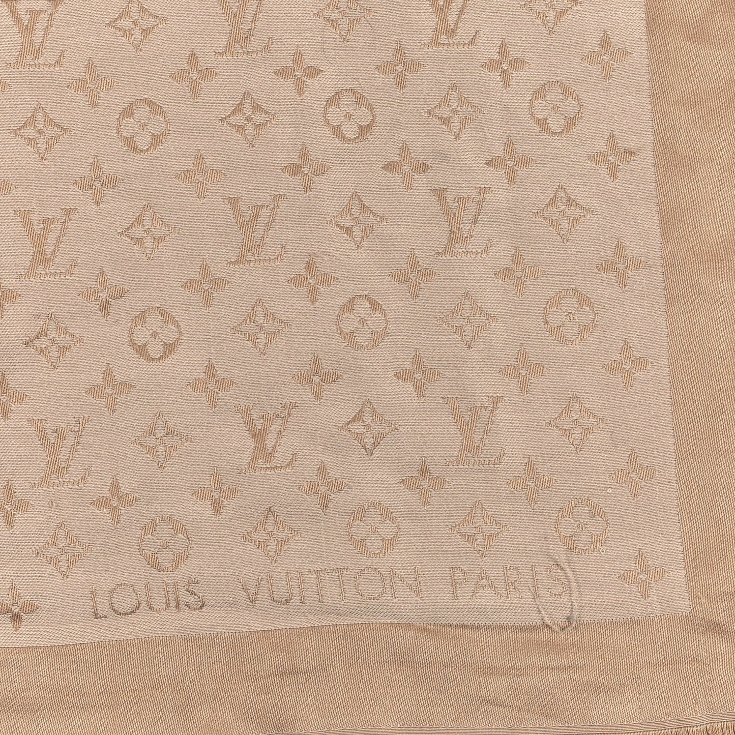 Silk Wool Monogram Denim Shawl Beige Rose