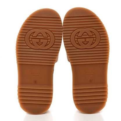 Gucci Canvas GG Monogram Angelina Platform Slide Sandals 37 Beige Ruggine 5 of 11