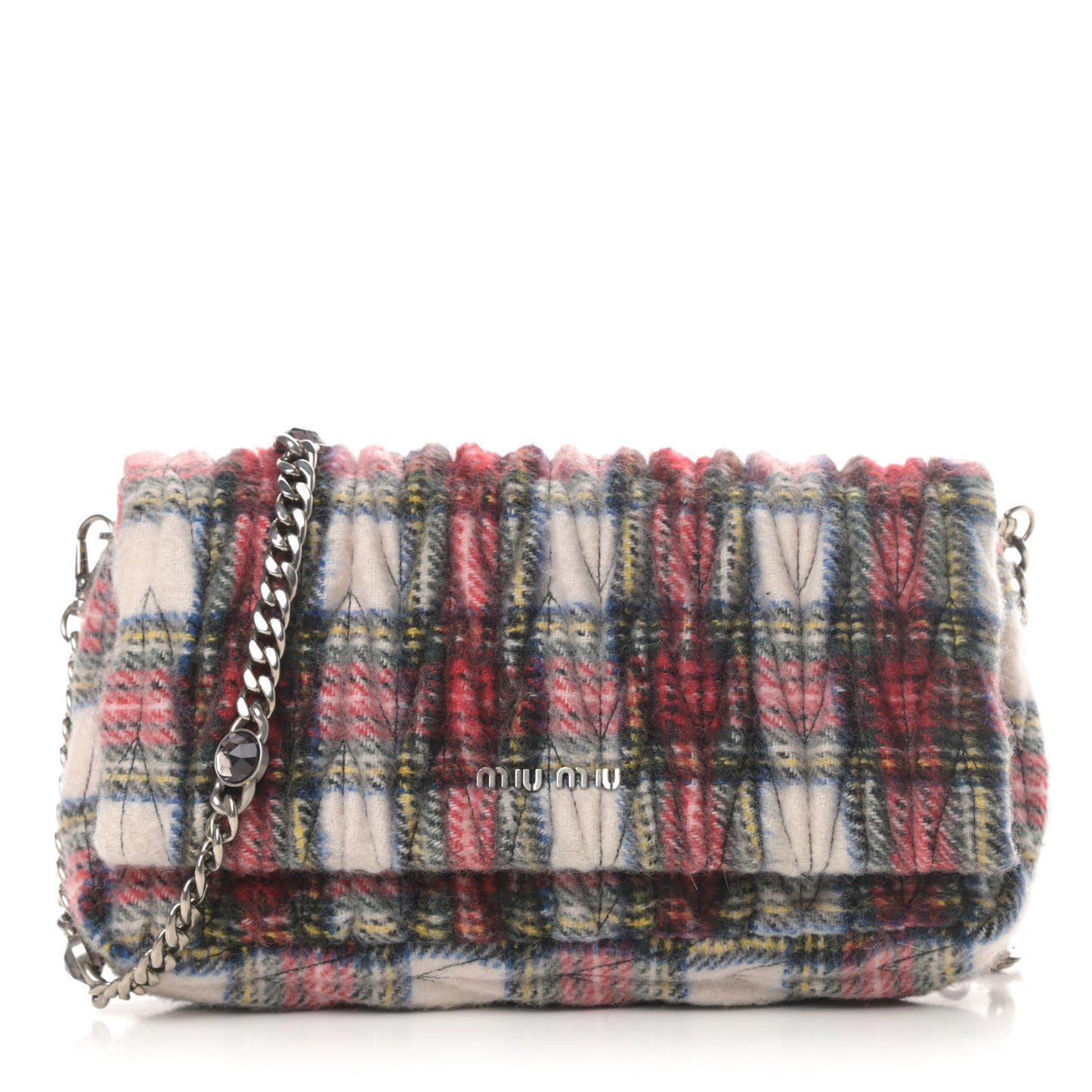 Tartan Matelasse Small Flap Naturale