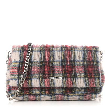Miu Miu Tartan Matelasse Small Flap Naturale 1 of 4