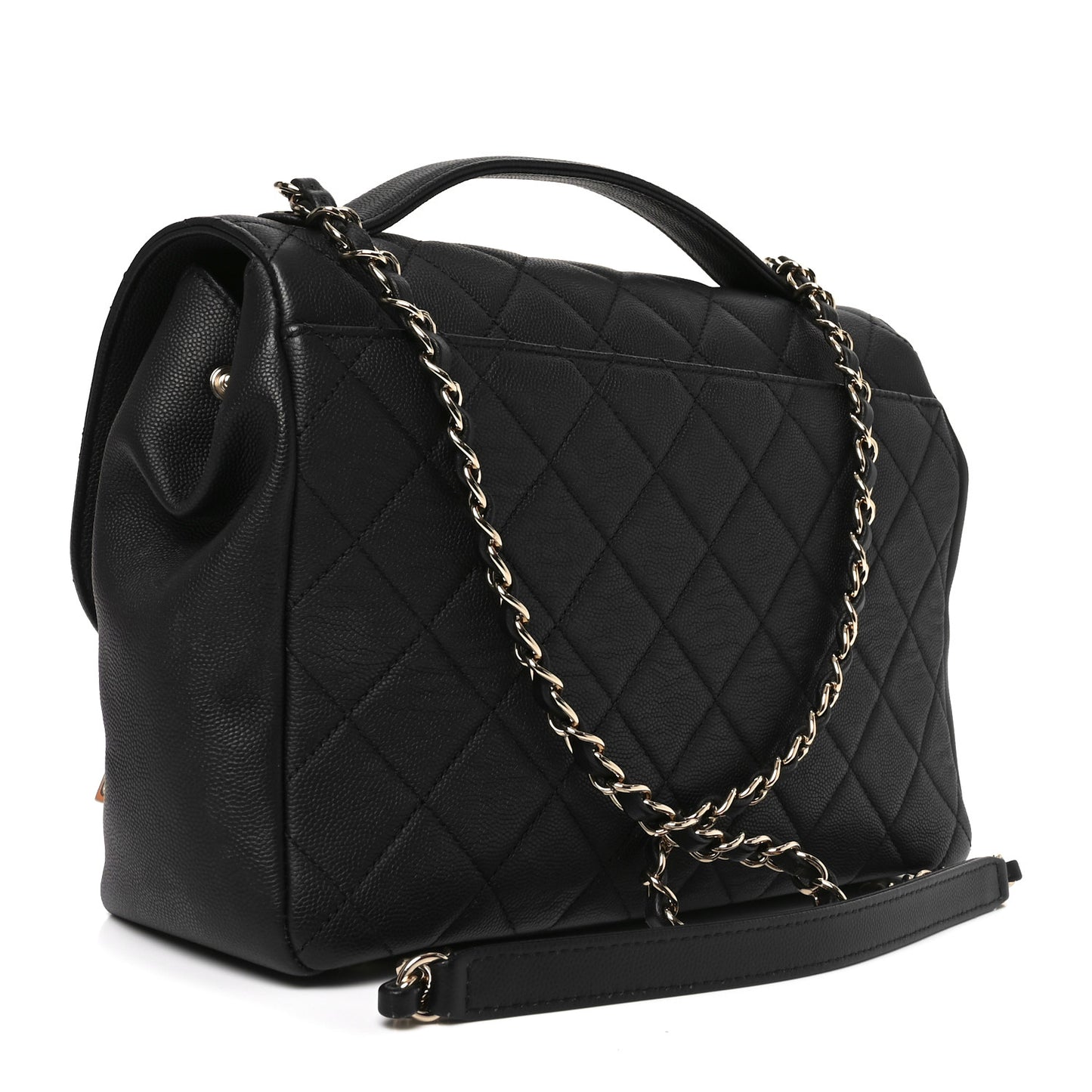 Caviar Quilted Large Business Affinity Flap Black