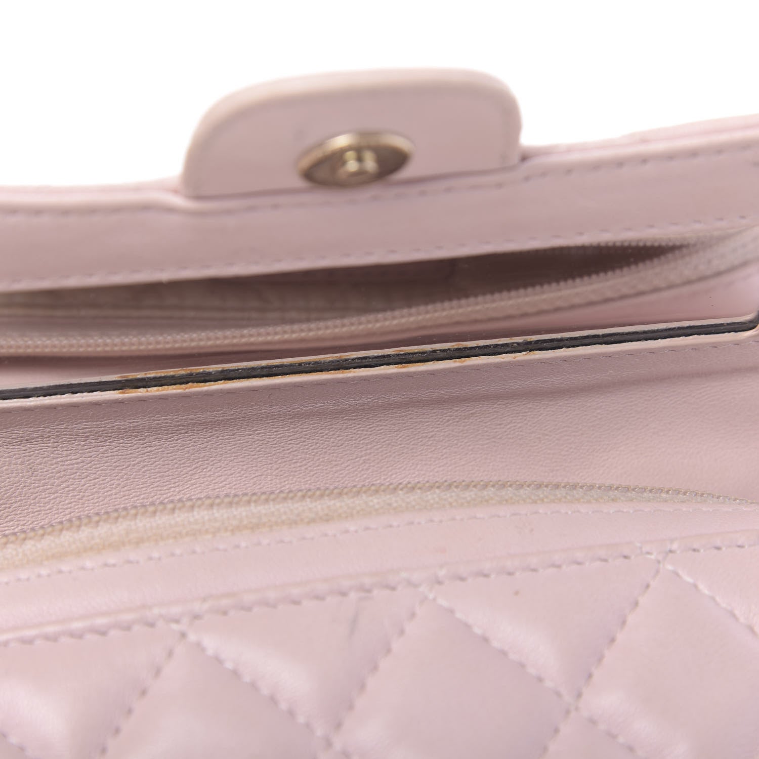 Chanel Lambskin Quilted Flap Cosmetic Case Light Pink 10 of 20