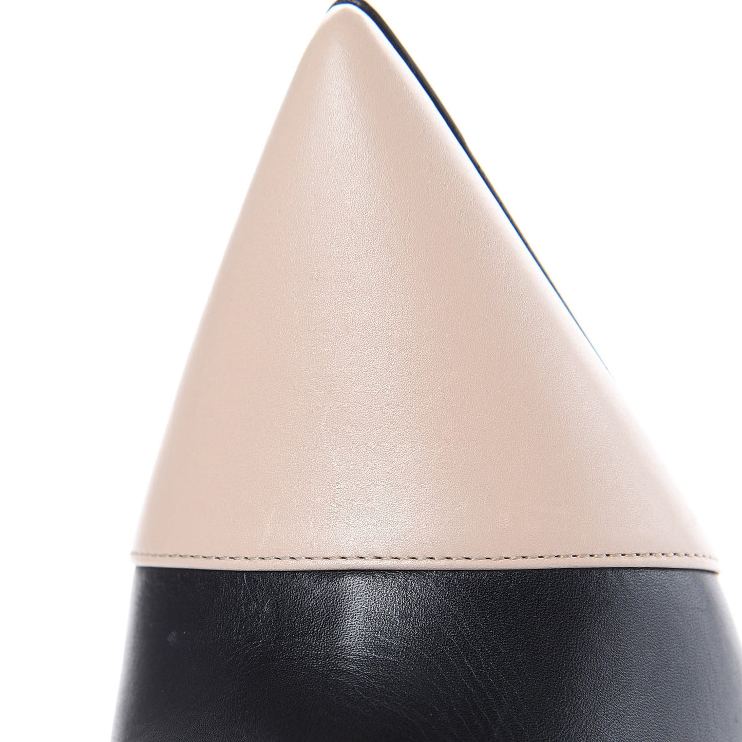 Calfskin Curved Heel Pumps 36 Black Beige