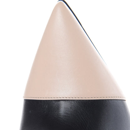 Fendi Calfskin Curved Heel Pumps 36 Black Beige 8 of 8