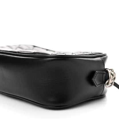 Gucci Calfskin Matelasse Aria Small GG Marmont Chain Shoulder Bag Black 9 of 9