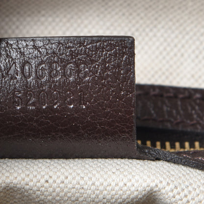 Gucci Monogram Vintage Web Medium Webby Bee Boston Dark Brown 8 of 9