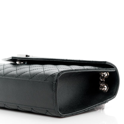 Saint Laurent SAINT LAURENT Grain De Poudre Textured Mixed Matelasse Triquilt Medium Monogram Satchel Black 11 of 13