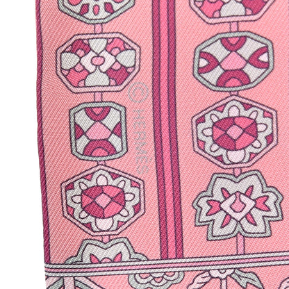 Hermes Silk Tapis Persans Twilly Rose Vert De Eau Creme 5 of 5