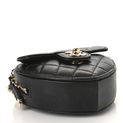 Chanel Lambskin Quilted CC In Love Heart Clutch Black 4 of 8