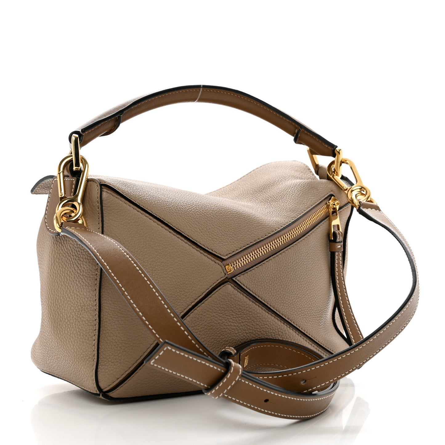 Grained Calfskin Small Puzzle Bag Sand Mink