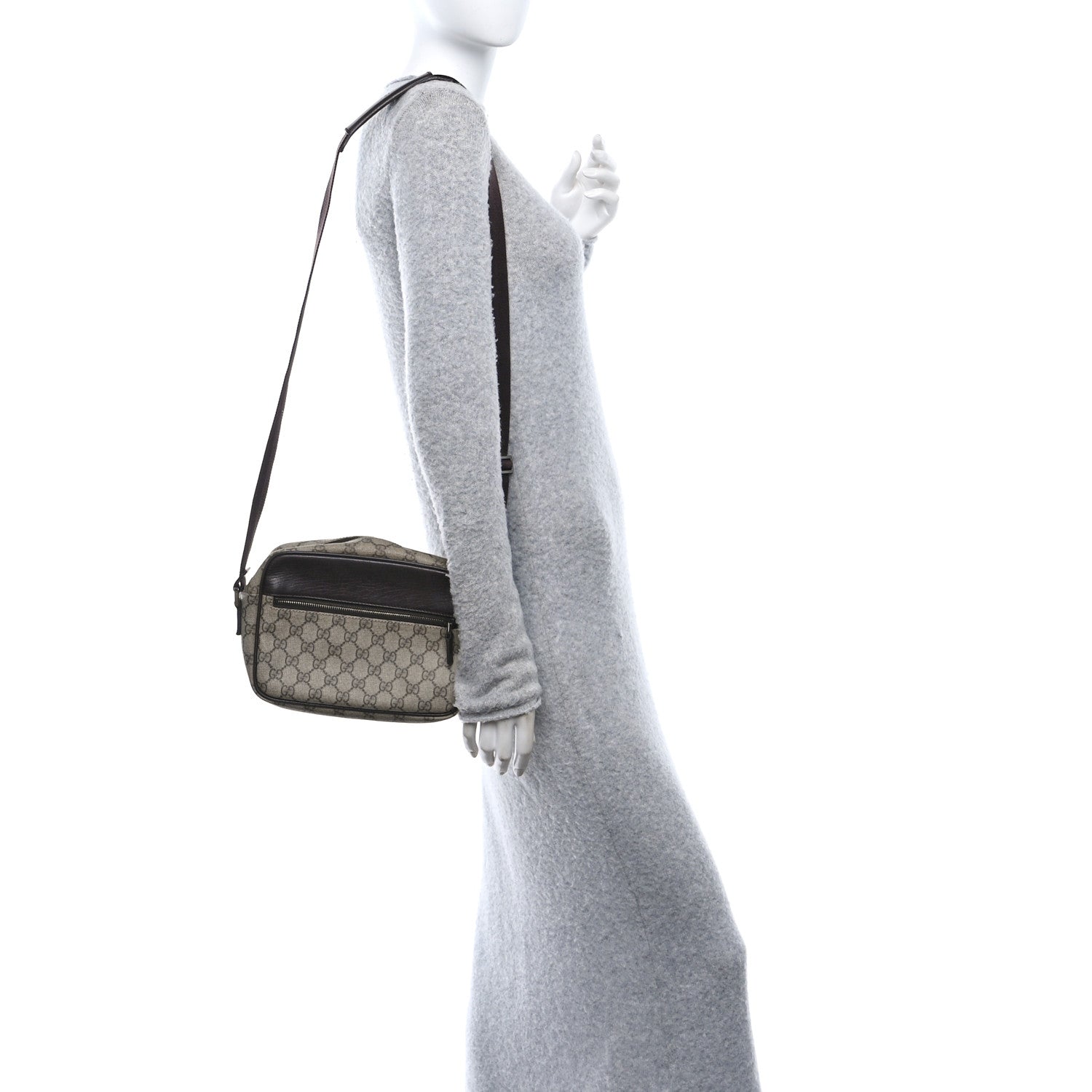 Gucci GG Plus Monogram Shoulder Bag Dark Brown 2 of 10