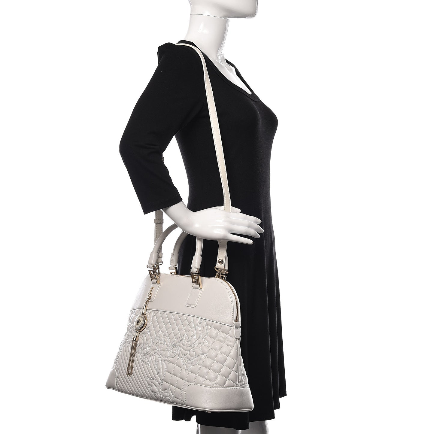 Barocco Quilted Nappa Altea Vanitas Lady Athena White