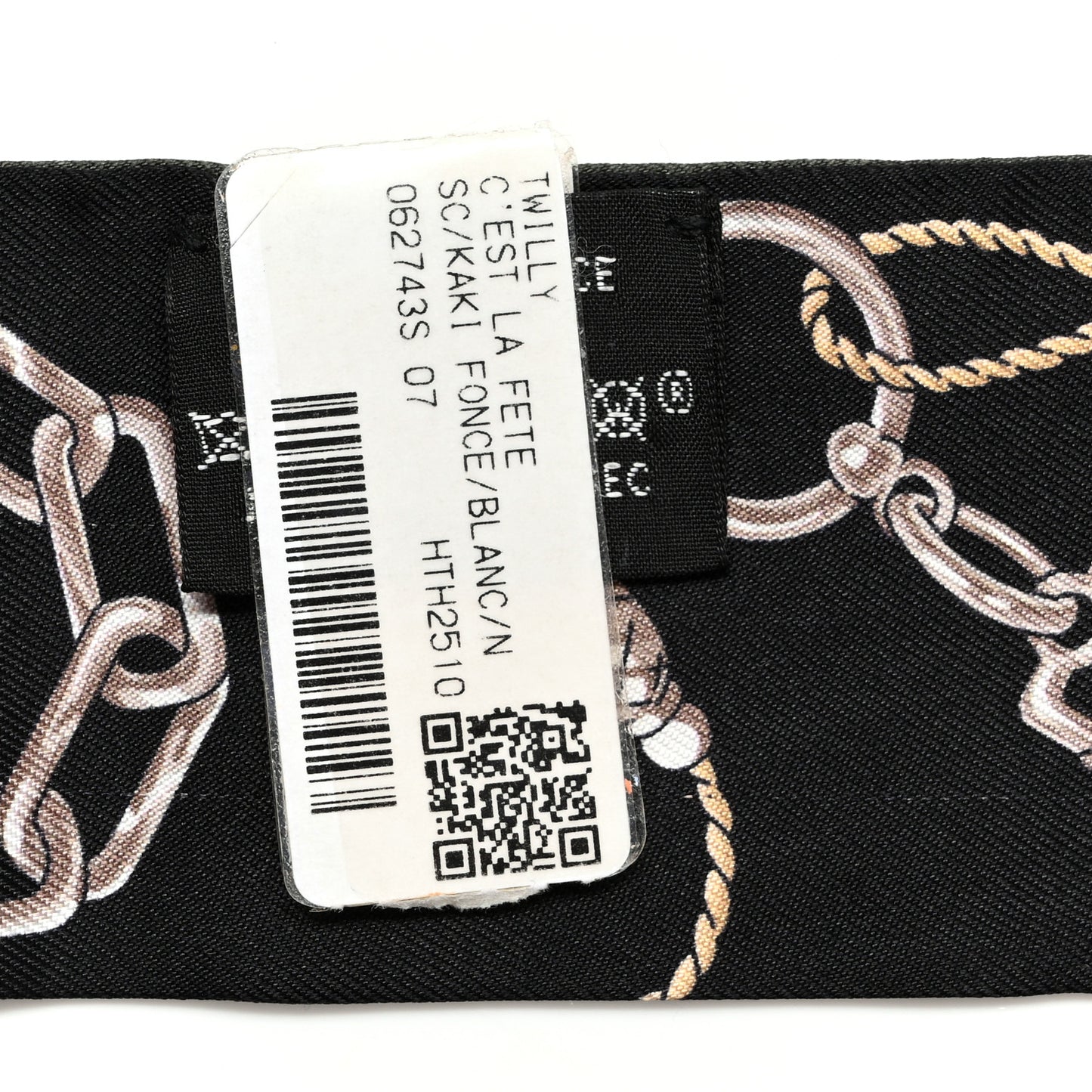 Silk C'est la Fete Twilly Kaki Fonce White Black
