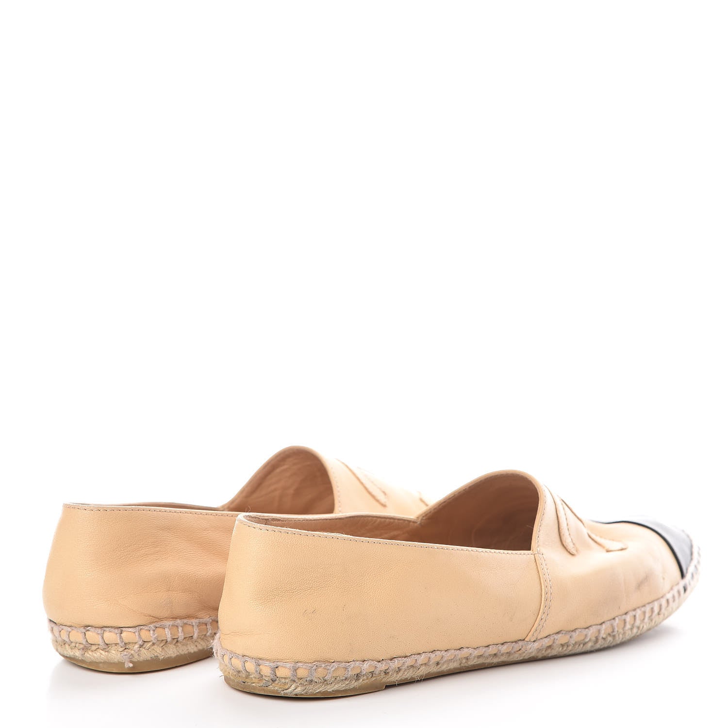 Chanel Lambskin CC Espadrilles 40 Beige Black 4 of 14