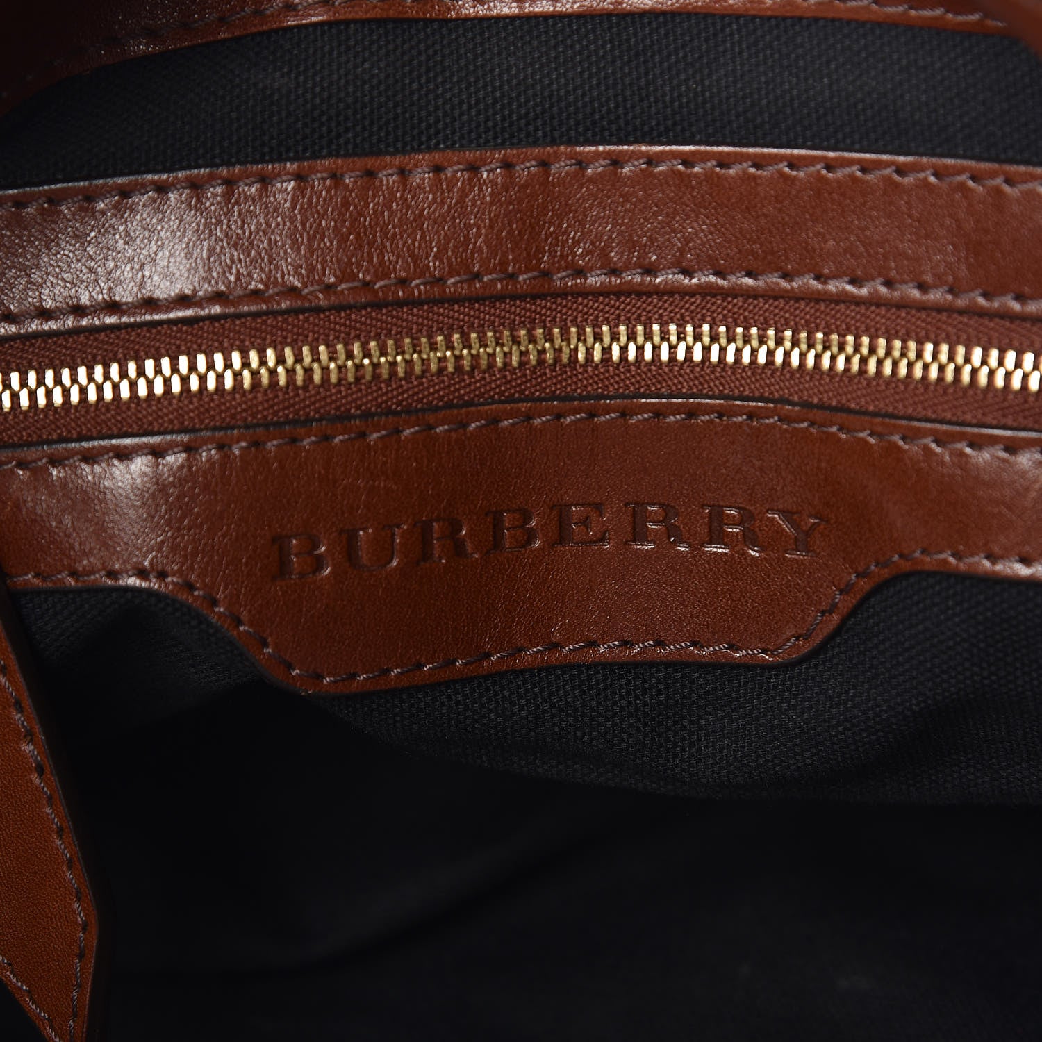 Burberry House Check Bridle Calfskin Medium Gosford Hobo Dark Tan 9 of 12