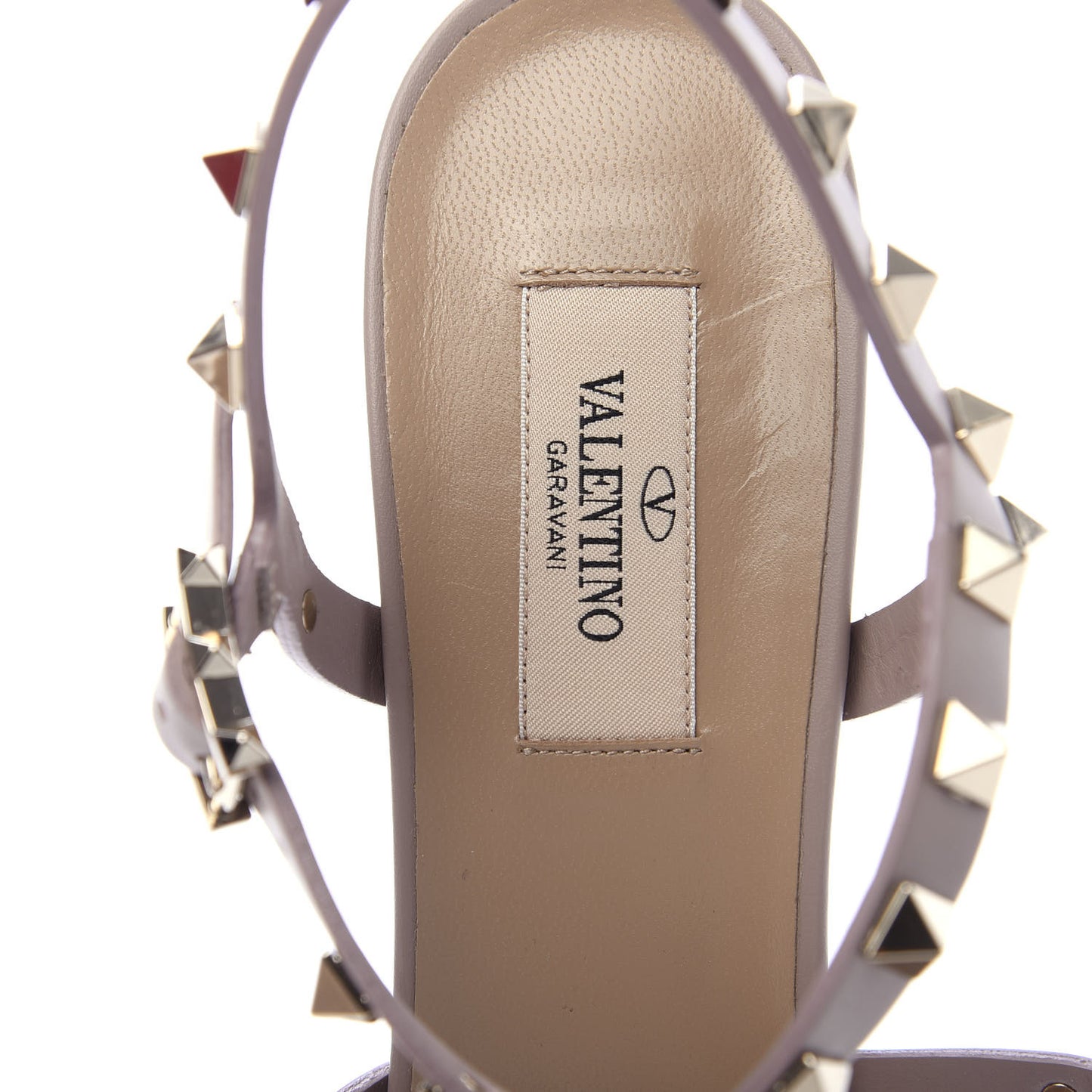 Calfskin Rockstud 60mm City Sandals 40.5 Poudre