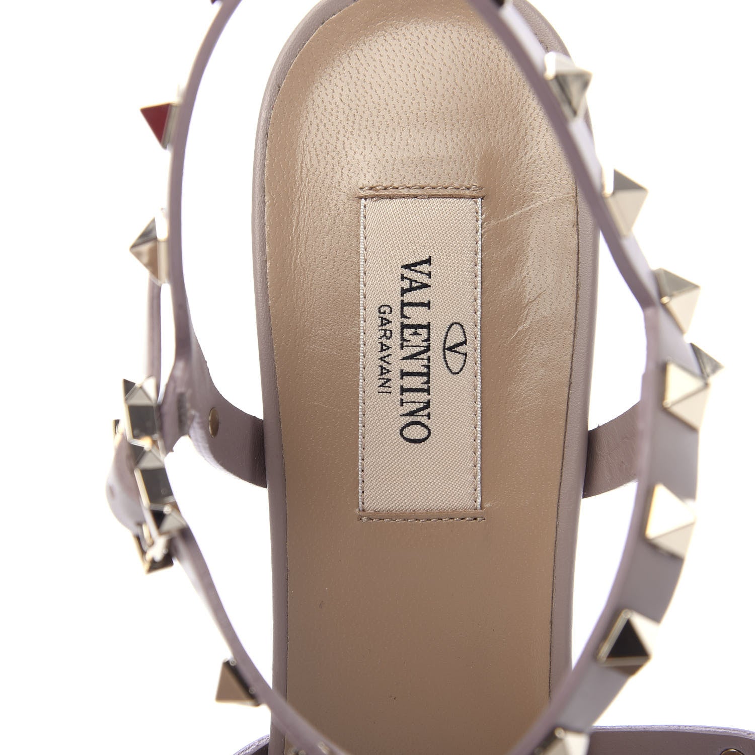 Valentino Garavani Calfskin Rockstud 60mm City Sandals 40.5 Poudre 6 of 8