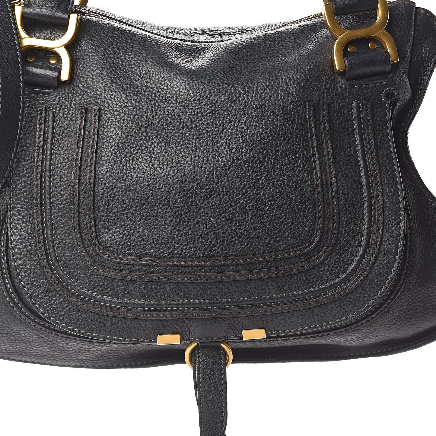 Calfskin Medium Marcie Satchel Black