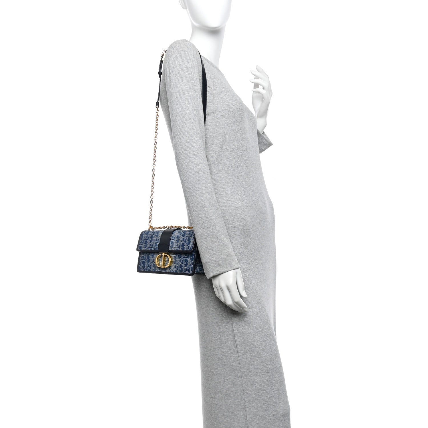 Christian Dior Denim Oblique 30 Montaigne East West Chain Flap Bag 2 of 9