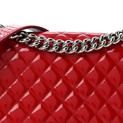 Chanel Patent Calfskin Quilted Medium Plexiglass Boy Flap Red 7 of 13