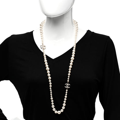 Chanel Graduated Pearl CC Long Necklace Gold 2 of 5