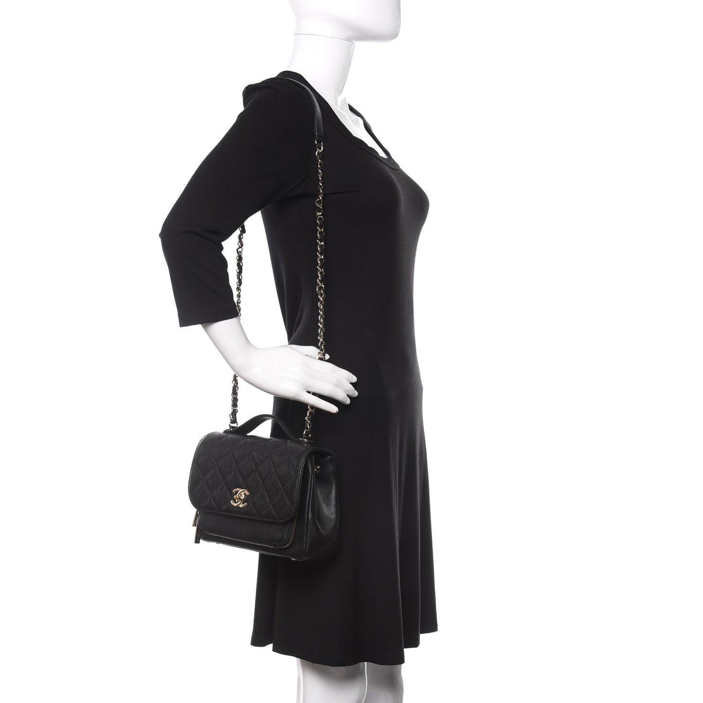 Caviar Quilted Medium Business Affinity Flap Black