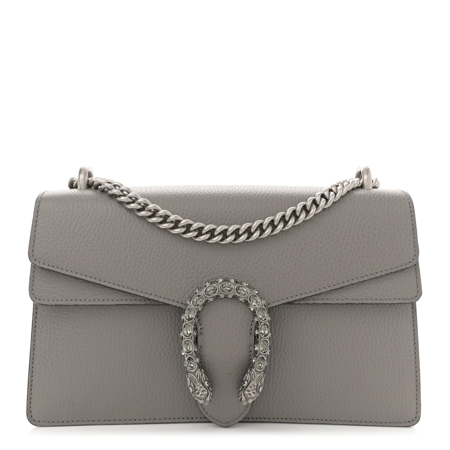 Pebbled Calfskin Small Dionysus Shoulder Bag Dusty Grey