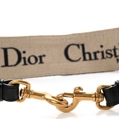 Christian Dior Canvas Embroidered Shoulder Strap Black 5 of 6