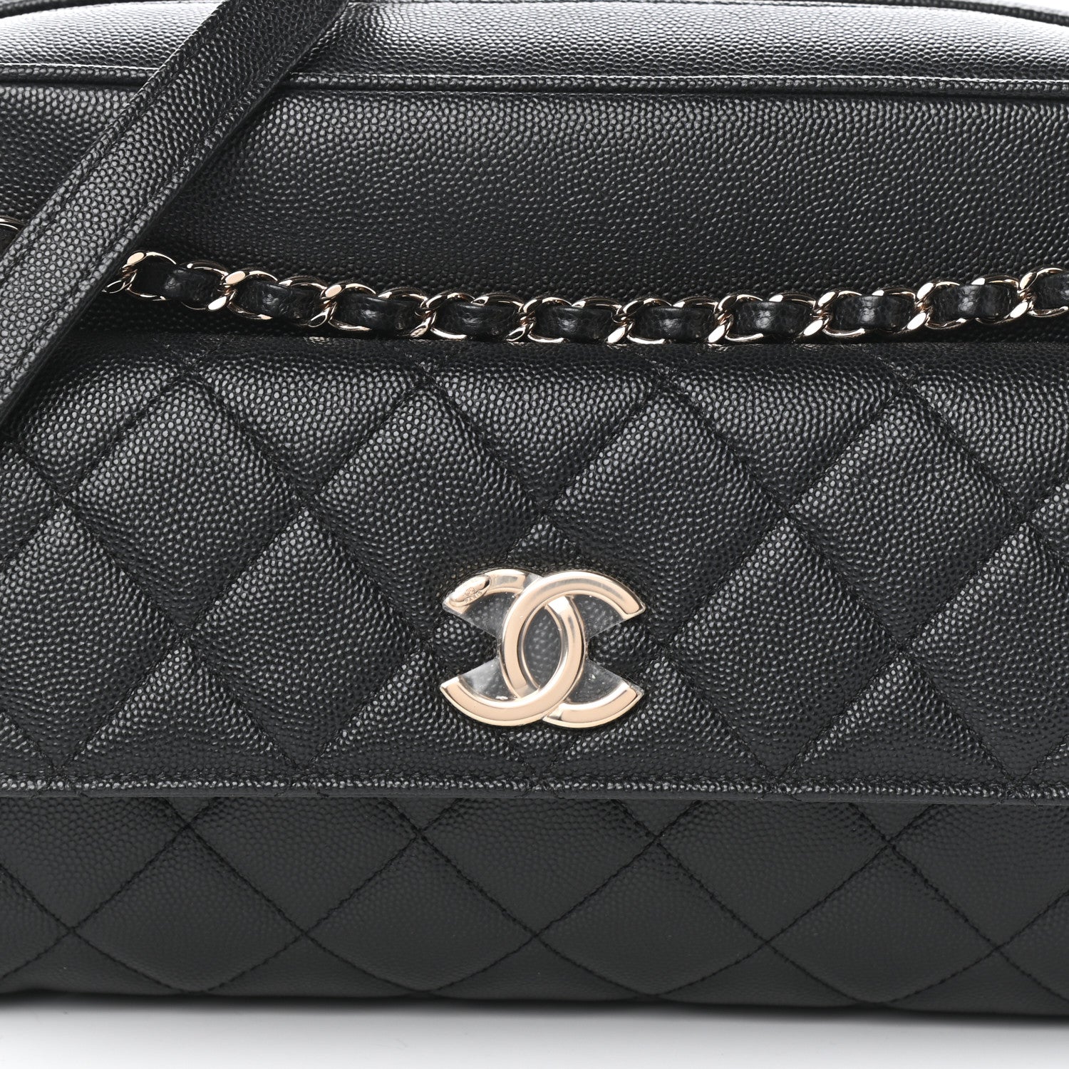 Chanel Caviar Quilted Medium In & Out Camera Case Black 8 of 10