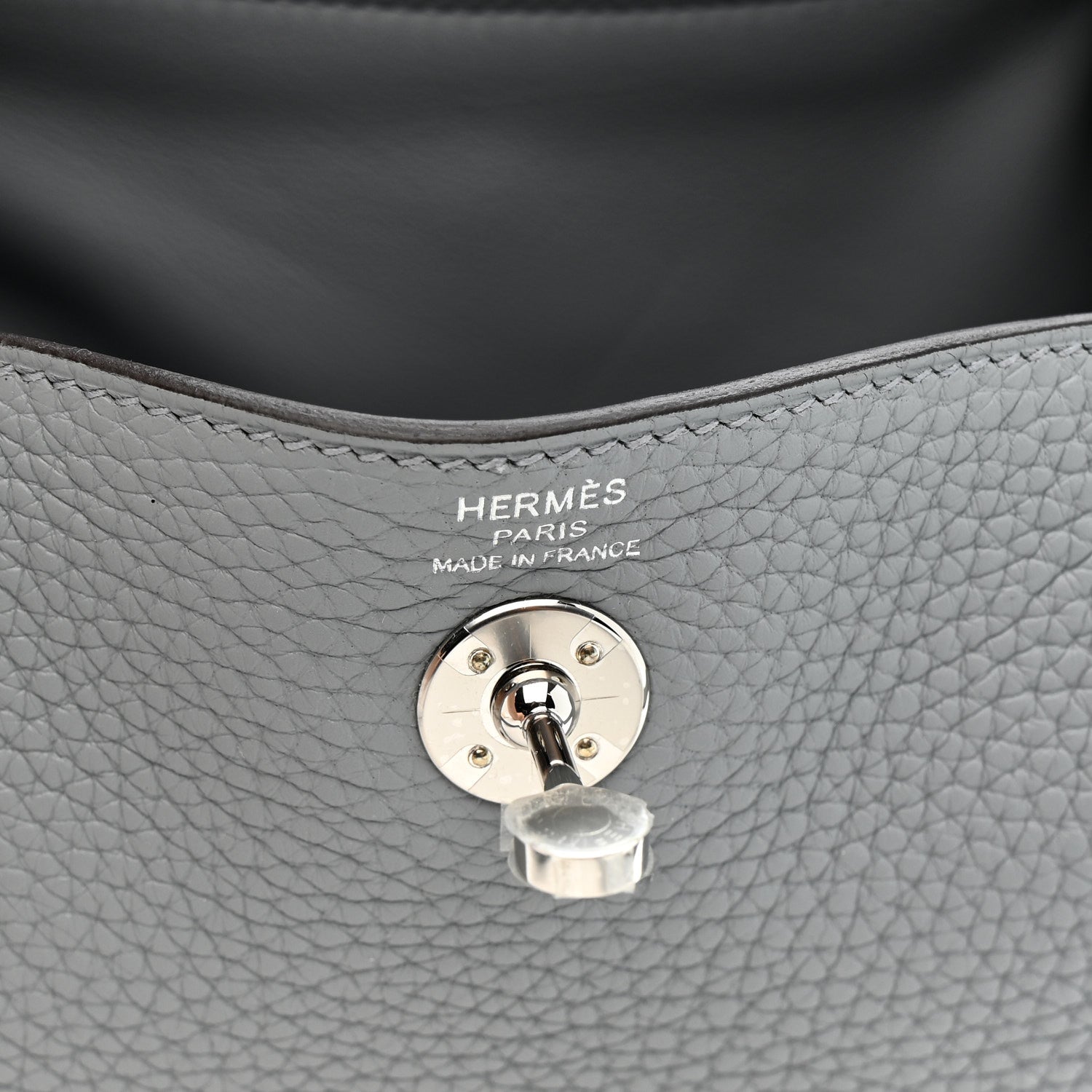Hermes Taurillon Clemence Mini Lindy 20 Gris Pantin 6 of 11