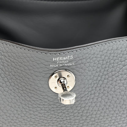 Hermes Taurillon Clemence Mini Lindy 20 Gris Pantin 6 of 11