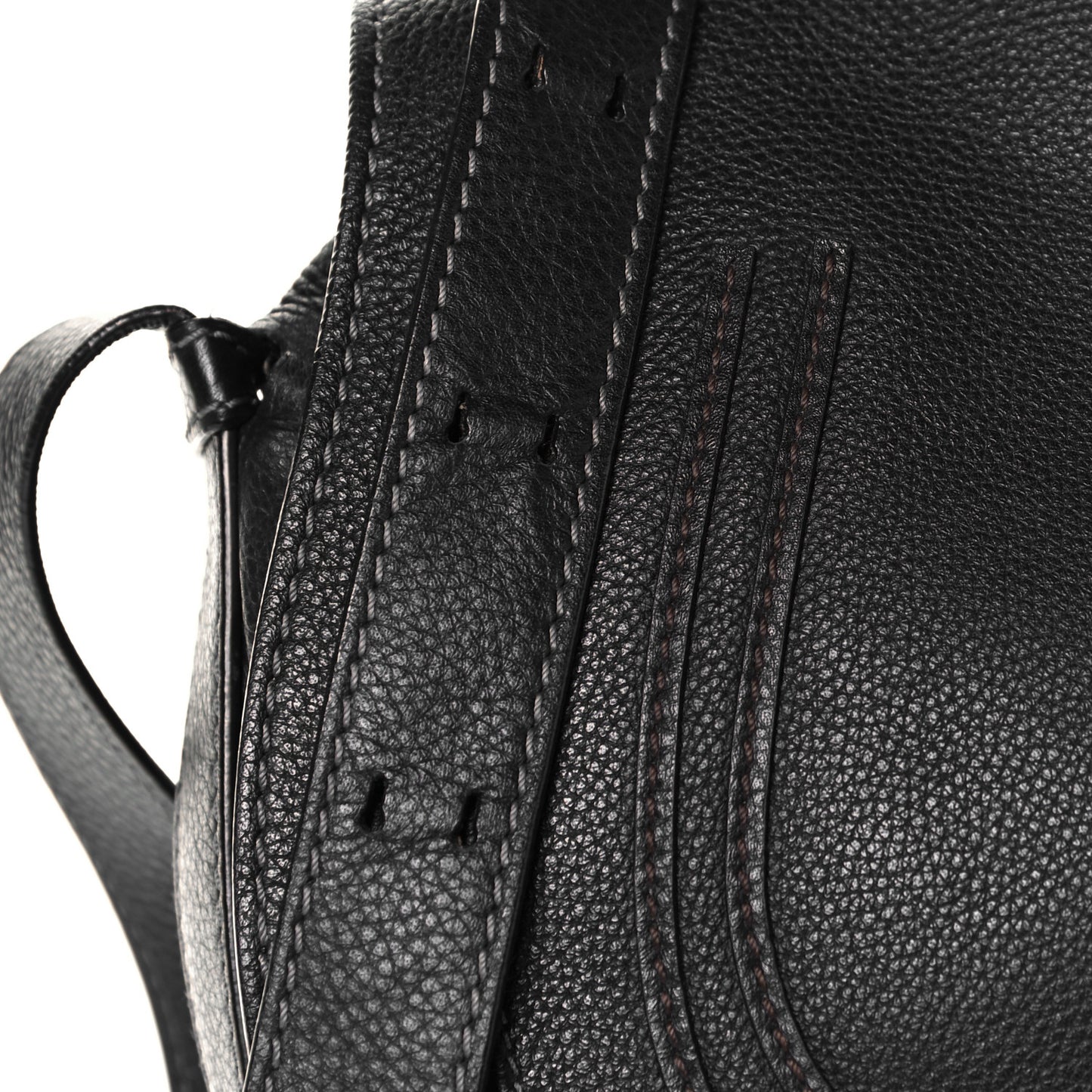 Calfskin Medium Marcie Round Crossbody Bag Black