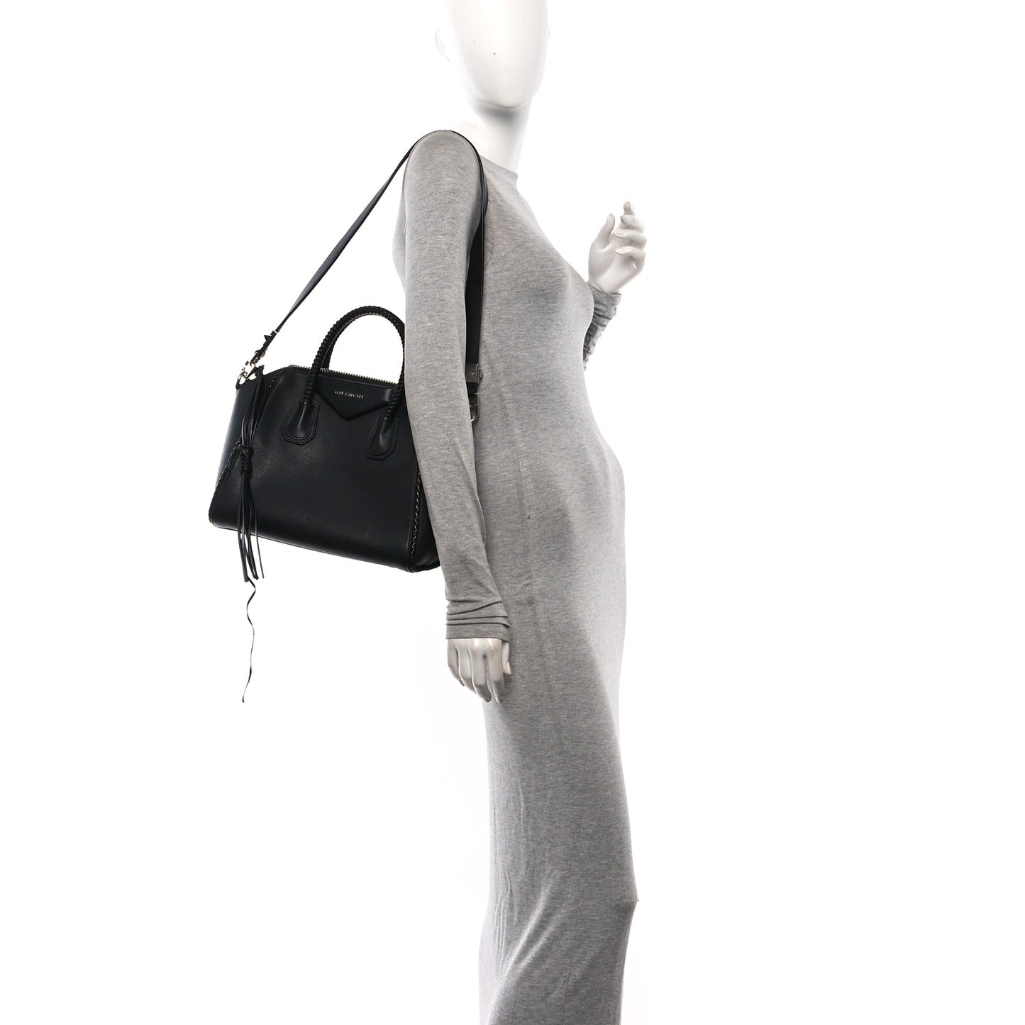 Calfskin Braid Small Antigona Black