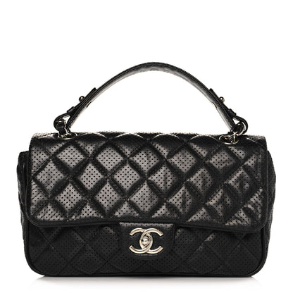 Chanel Lambskin Perforated Medium Punch Flap Black 1 of 10