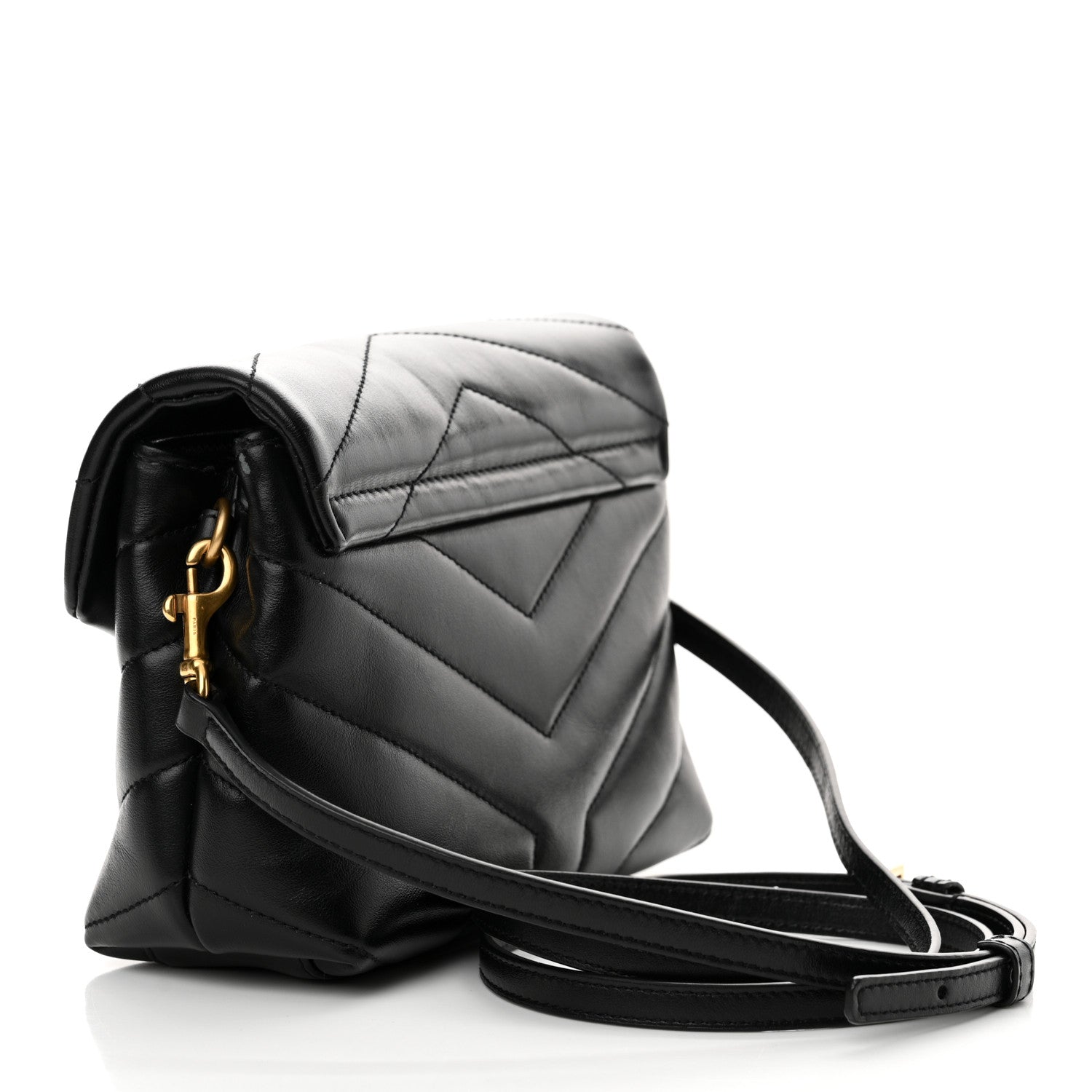 Saint Laurent Calfskin Y Quilted Monogram Toy Loulou Crossbody Bag Black 3 of 13