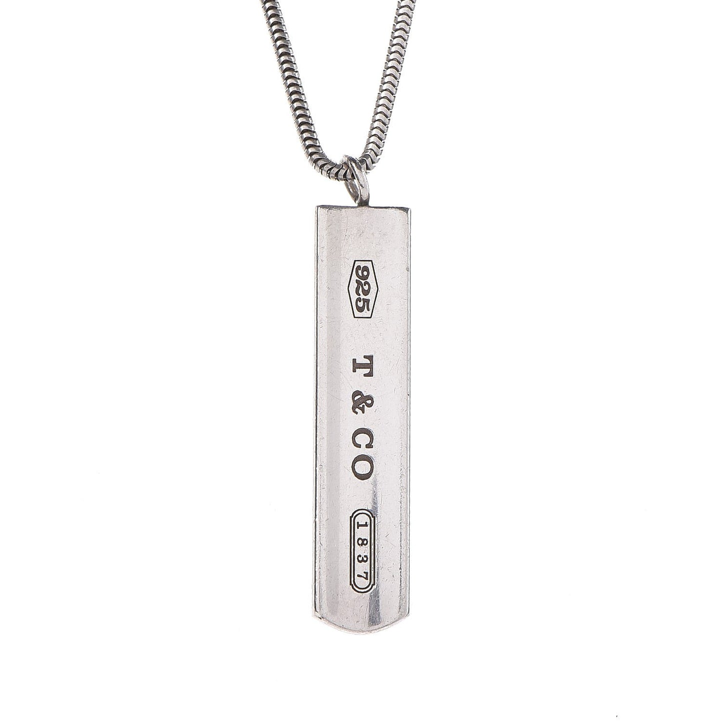 Sterling Silver 1837 Bar Pendant Necklace