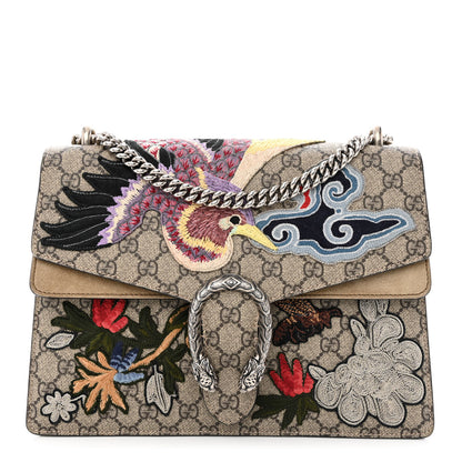 Gucci GG Supreme Monogram Embroidered Medium Dionysus Shoulder Bag Taupe 1 of 10
