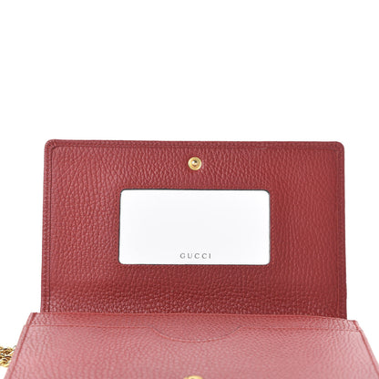 Gucci Dollar Calfskin Mini GG Marmont Chain Wallet Hibiscus Red 8 of 10