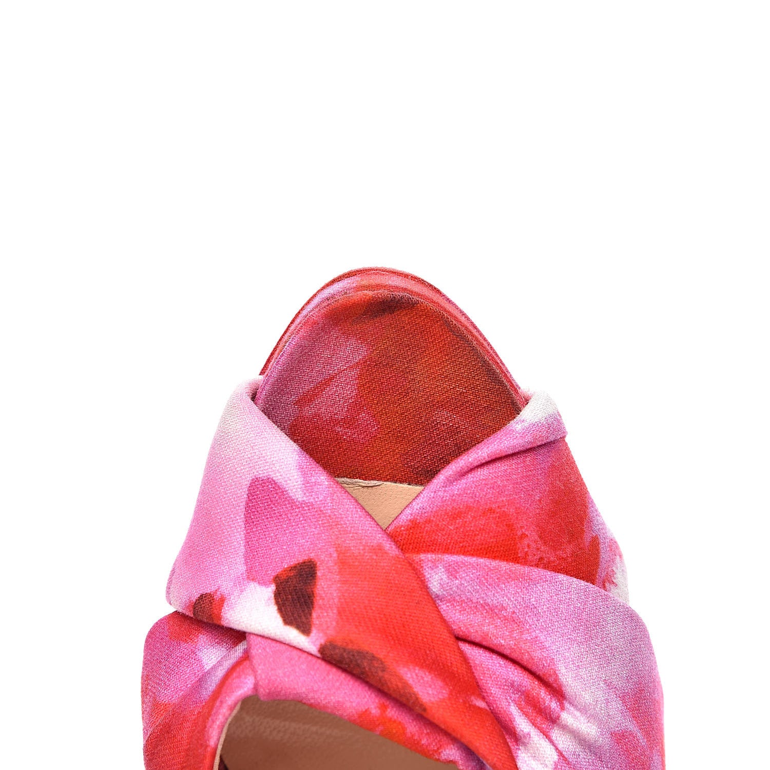 Christian Louboutin Fabric Volpi Popi Peep Toe 150 Platform Sandals 39.5 Pink 11 of 12