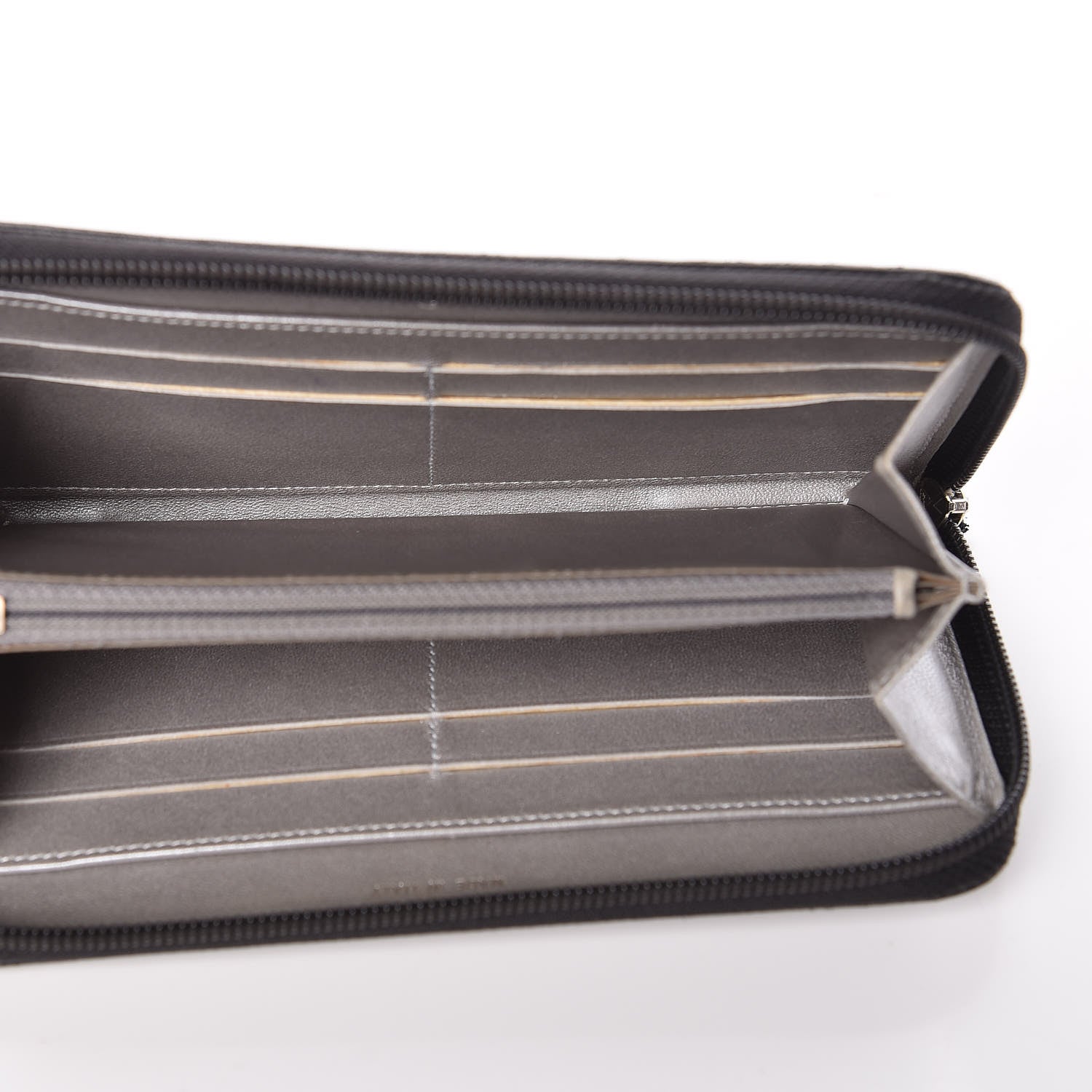 Chanel Lambskin Camellia Embossed Large Zip Around Gusset Wallet Black 5 of 14