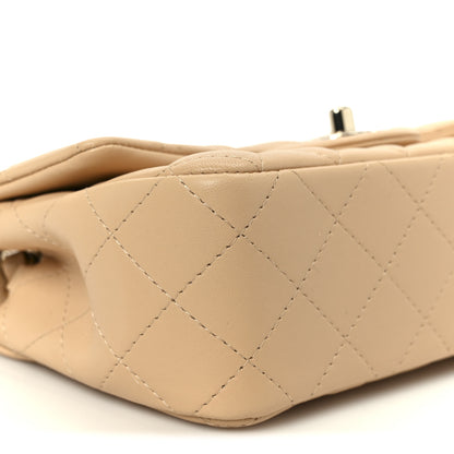 Chanel Lambskin Quilted Mini Rectangular Flap Beige 10 of 12