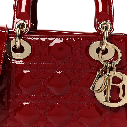 Christian Dior Patent Cannage Small My ABCDior Lady Dior Cherry Red 8 of 11