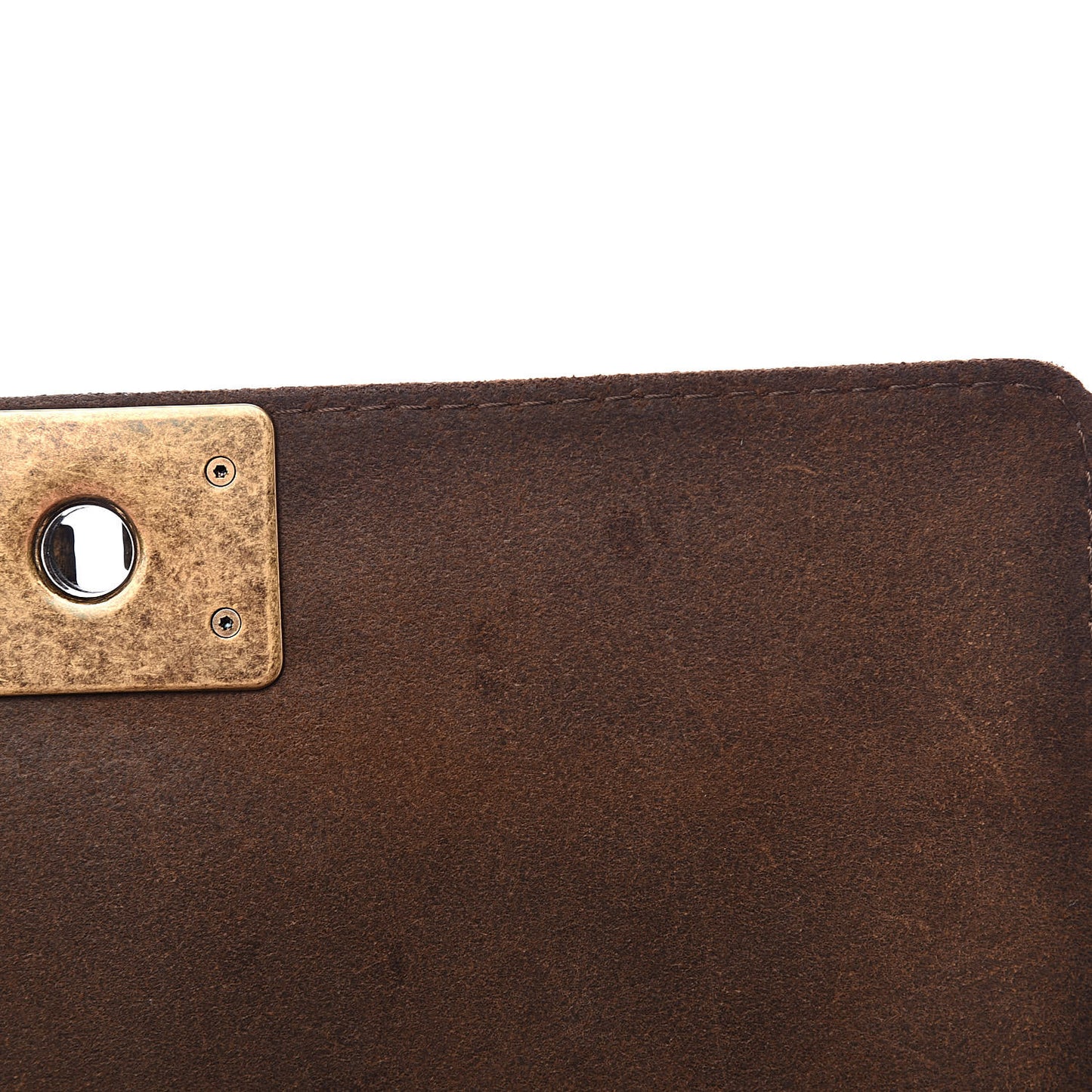 Aged Calfskin Nubuck Quilted Medium Boy Flap Brown Green