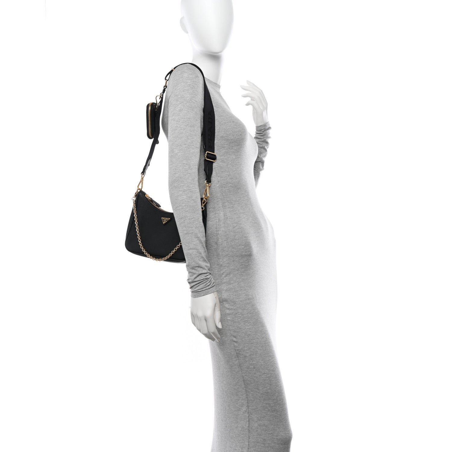 Prada Saffiano Lux Re-Edition 2005 Shoulder Bag Black 2 of 12