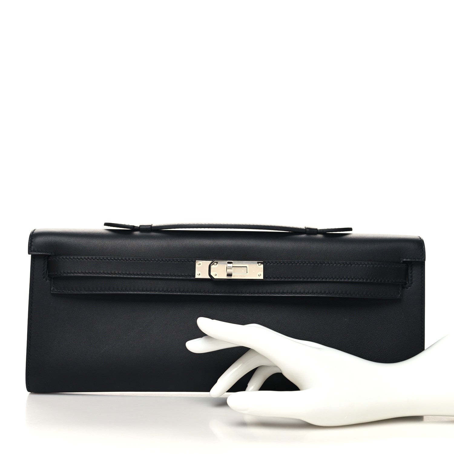 Hermes Swift Kelly Cut Clutch Pochette Black 2 of 10