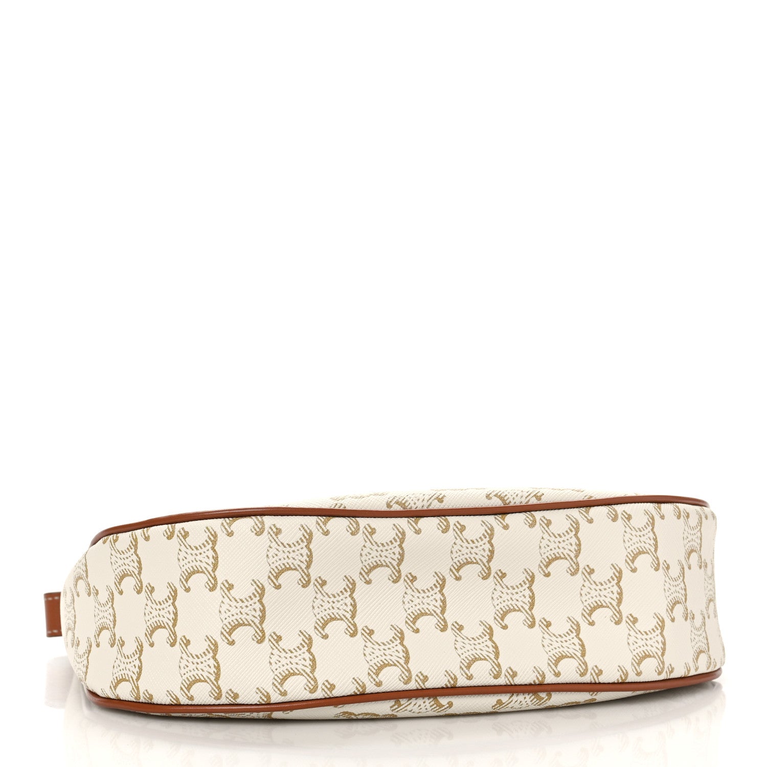 Celine Canvas Calfskin Ava Triomphe Shoulder Bag White 4 of 9