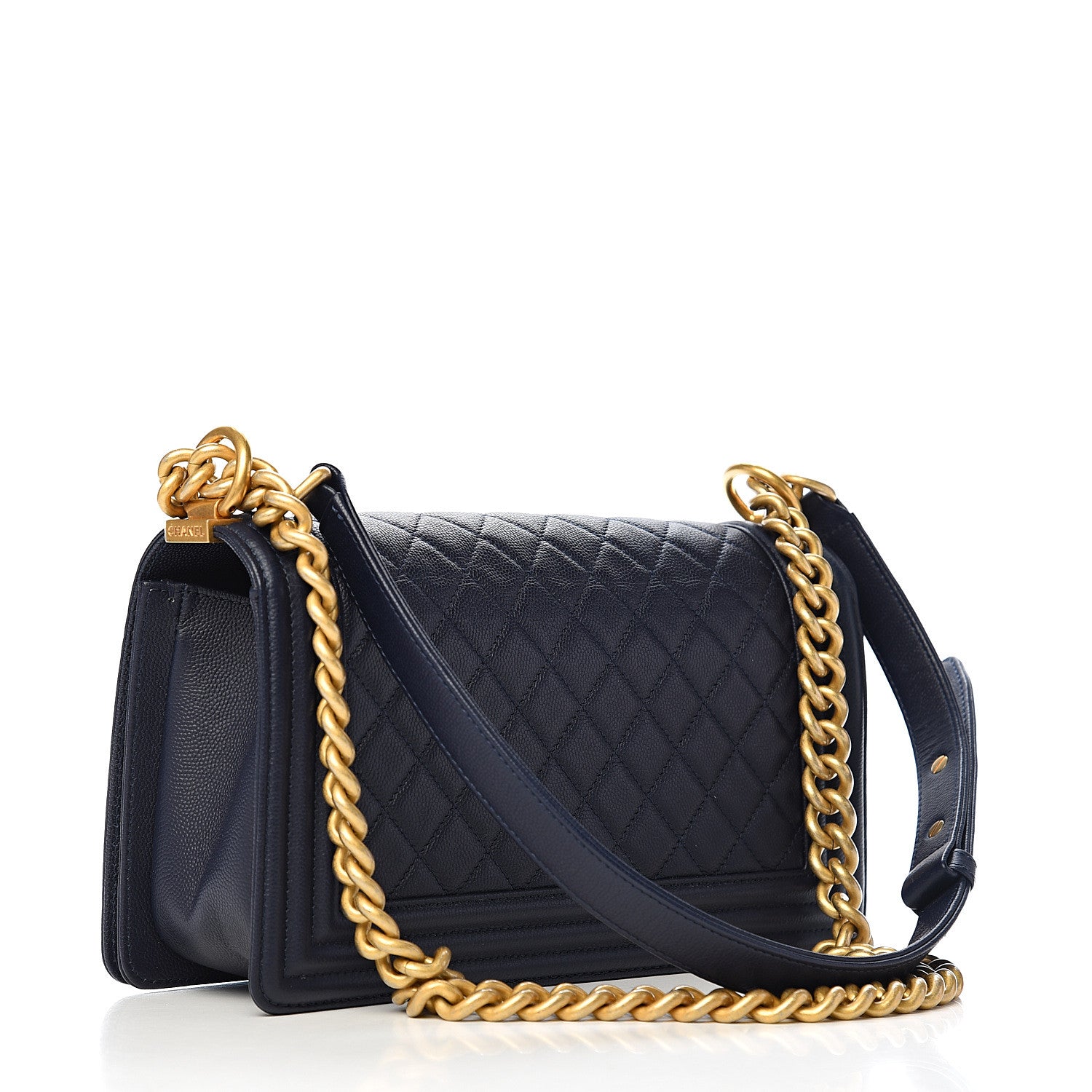 Chanel Caviar Quilted Medium Boy Flap Dark Blue 2 of 10