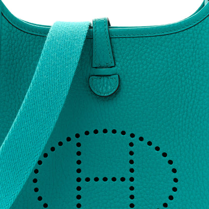 Hermes Taurillon Clemence Evelyne TPM Bleu Paon 8 of 11