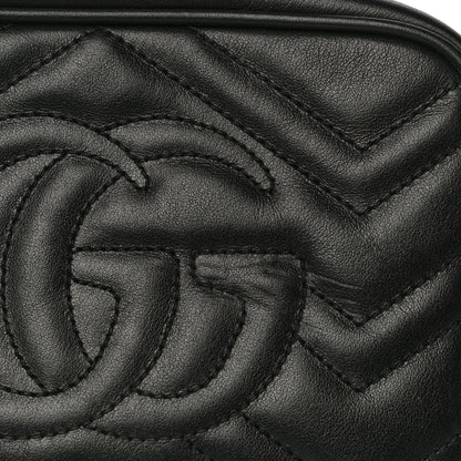 Gucci Calfskin Matelasse Mini GG Marmont Chain Shoulder Bag Black 14 of 15