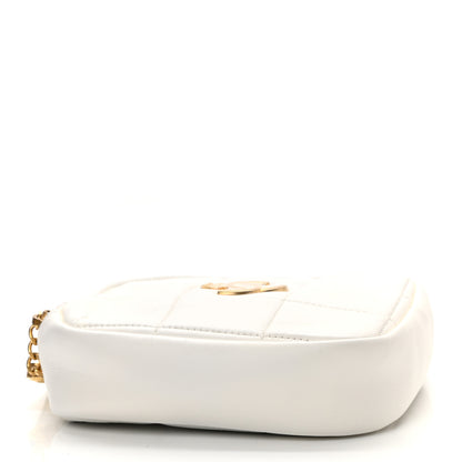Chanel Lambskin Quilted Diamond Clutch With Chain White 4 of 12